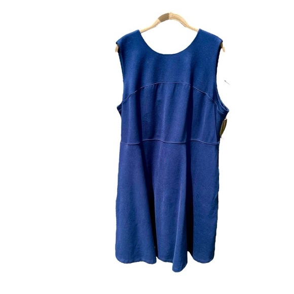 Lands End Ponte Knit Midi Dress Plus Size 22W Stretch Women’s Sleeveless Navy - Picture 1 of 14